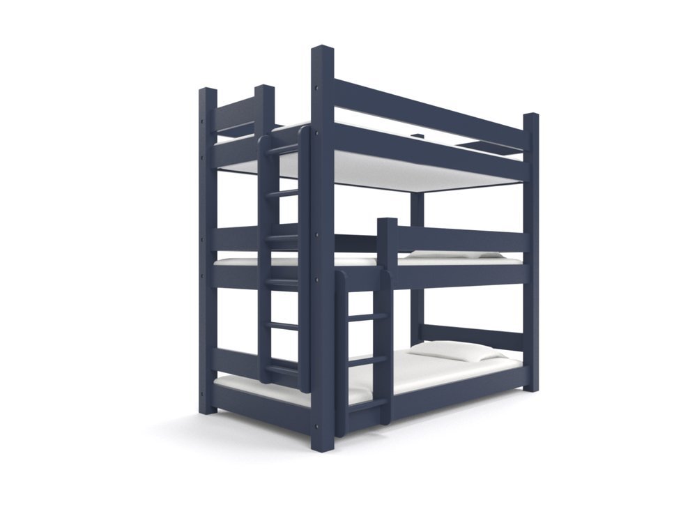 A triple decker bunk bed from Maine Bunk Beds