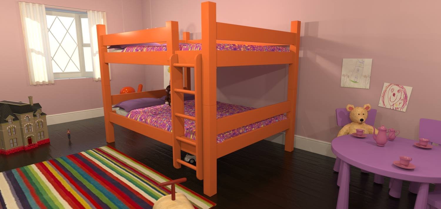 Maine Bunk Beds' custom wood bunk bed